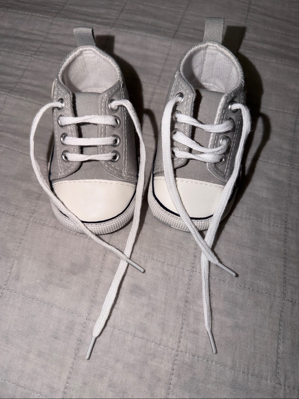 Kids Gray Canvas Lace-Up Sneakers - Classic Casual Shoe